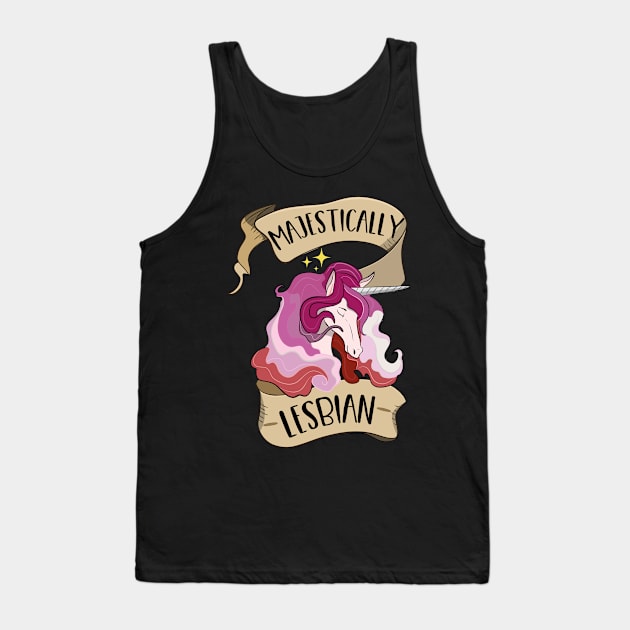 Majestically Lesbian Unicorn Tank Top by Eugenex